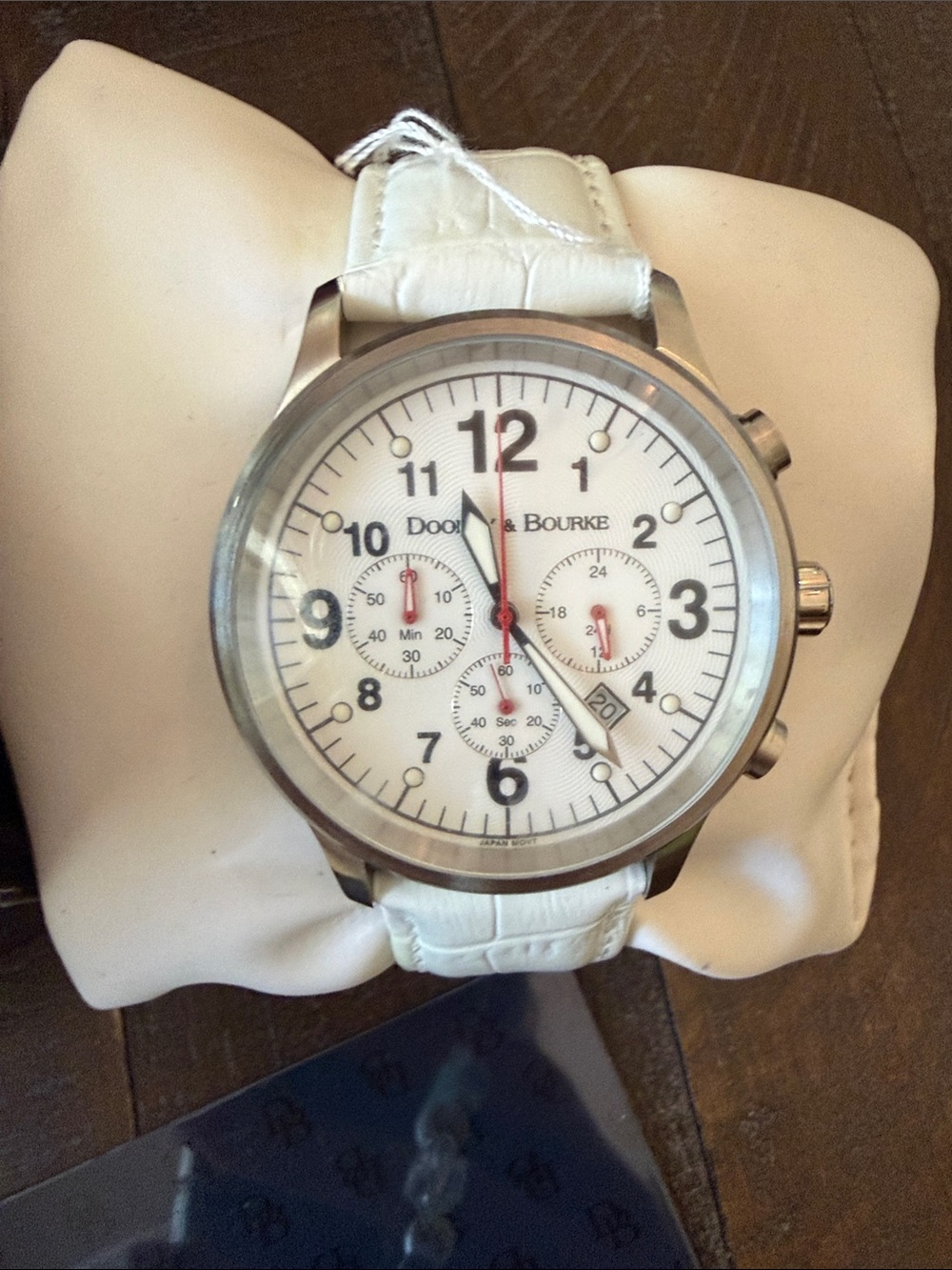Dooney & Bourke White Leather Chronograph Watch